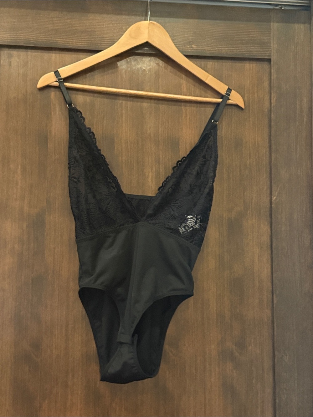 Black Lace V-Neck Bodysuit